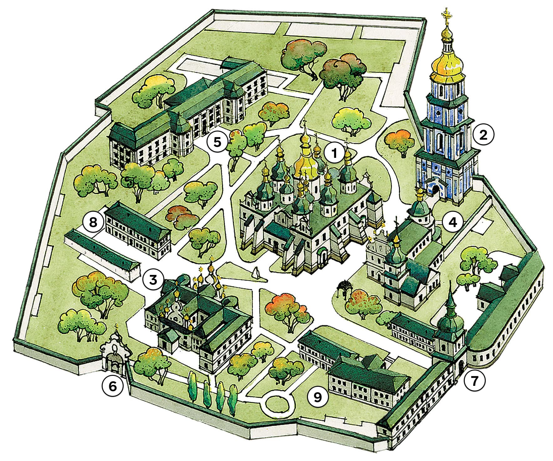 Мапа заповідника Софія Київська